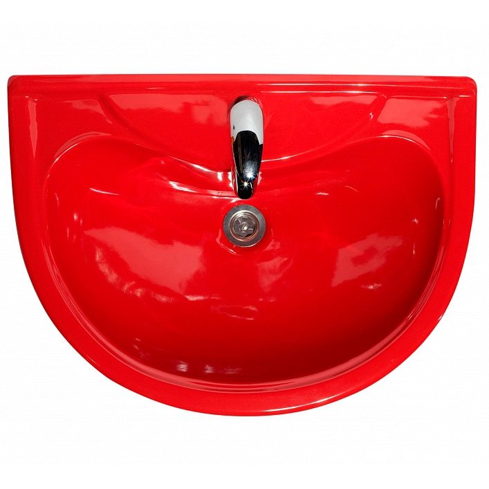 Умывальник ОК Престиж 63 Стандарт красный (с переливом и пьедесталом) т тт000016718