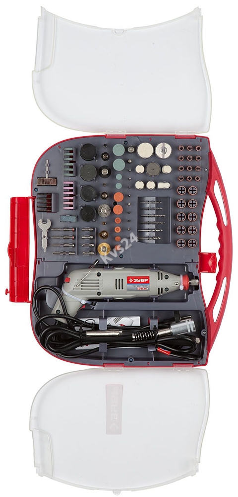 ЗУБР  219 предметов, 130 Вт, набор мини-насадок с гравером (ЗГ-130ЭК H219) ЗГ-130ЭК H219