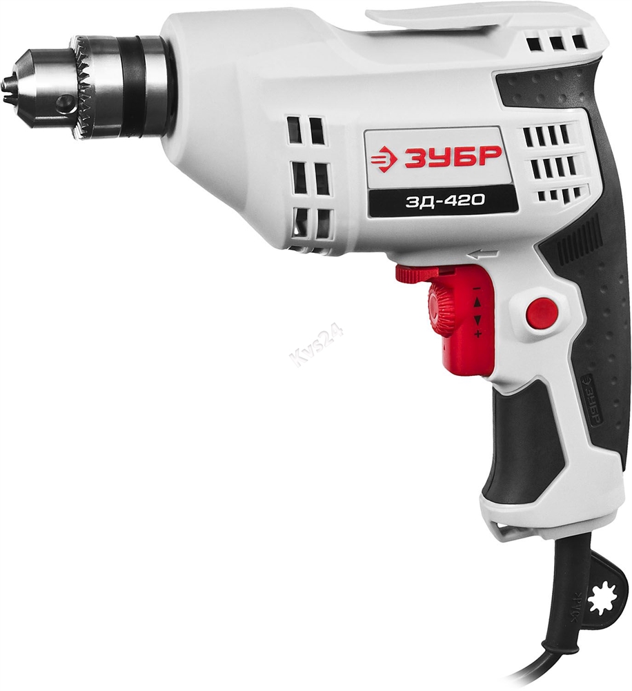 Дрель реверсивная, ЗУБР ЗД-420ЭР, БЗП, 10 мм, 420 Вт ЗД-420ЭР