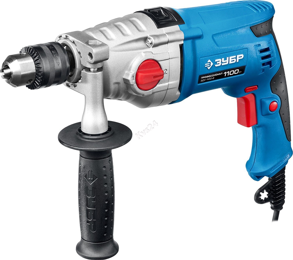 ЗУБР  1100 Вт, 13 мм, 2 скорости, ударная дрель, мет. корпус, кейс, Профессионал (ЗДУ-1100 ЭРМКМ2) ЗДУ-1100-2 ЭРМКМ2