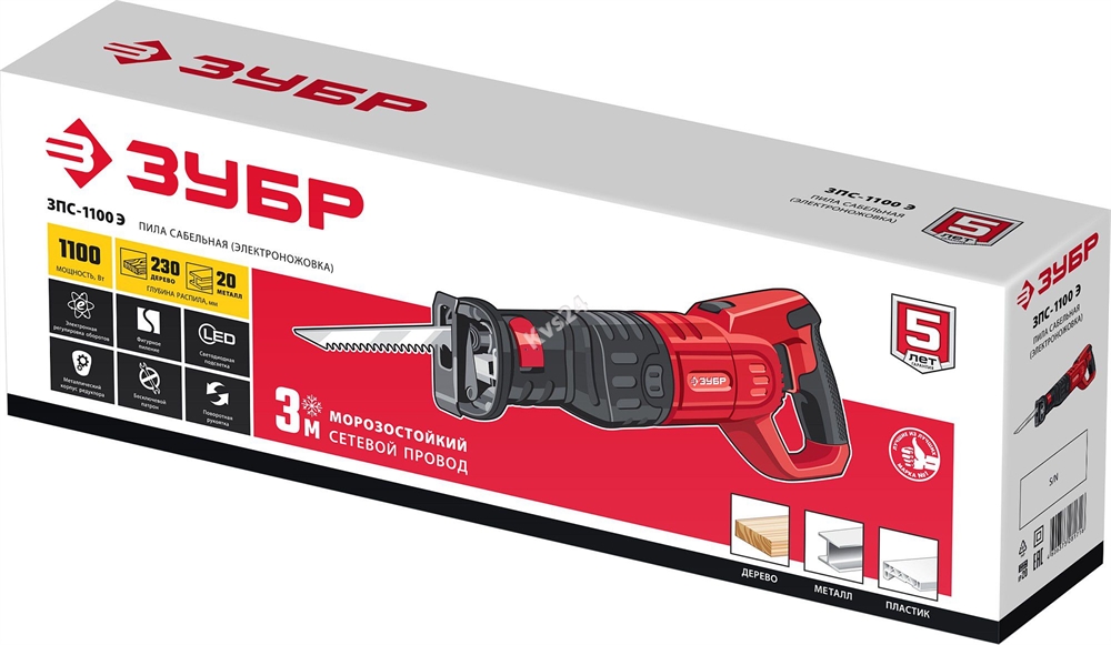 ЗУБР  1100 Вт, сабельная пила (ЗПС-1100 Э) ЗПС-1100 Э
