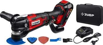 ЗУБР  C1-18, 18 В, OQIS,  АКБ (2 А·ч), реноватор, сумка, набор насадок (МФИ-18-21) МФИ-18-21