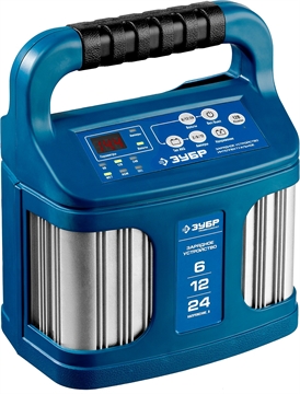 ЗУБР  ЗУ-240, 6/12/24 В, 2-12 А, розетка 12 В, интеллектуальное зарядное устройство для аккумуляторов, Профессионал (59305) 59305