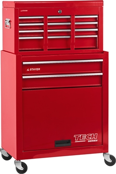 STAYER  616 х 330 х 742 мм, комбо, инструментальная тележка с 2 полками + ящик с 7 полками (38909-K) 38909-K