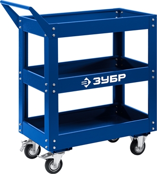 ЗУБР  820 х 405 х 955 мм, инструментальная тележка с 3 полками, Профессионал (38913) 38913