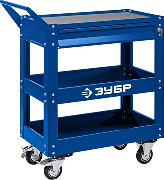 ЗУБР  820 х 405 х 955 мм, инструментальная тележка с выдвижным ящиком + 2 полки, Профессионал (38914) 38914