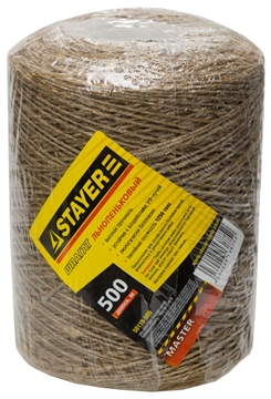 STAYER  500 м, d 1.4 мм, 1250 текс, 13.5 кгс, льнопеньковый шпагат (50110-500) 50110-500