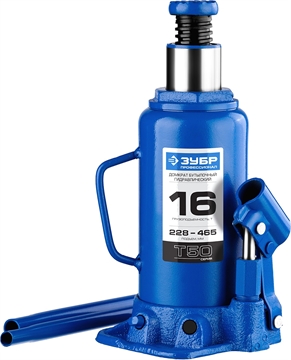 ЗУБР  16 т, 228 - 465 мм, бутылочный гидравлический домкрат, Профессионал (43060-16) 43060-16_z01