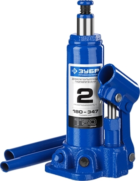 ЗУБР  2 т, 180 - 347 мм, бутылочный гидравлический домкрат, Профессионал (43060-2) 43060-2_z01