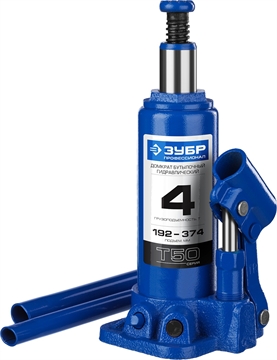 ЗУБР  4 т, 192 - 374 мм, бутылочный гидравлический домкрат, Профессионал (43060-4) 43060-4_z01