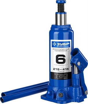 ЗУБР  6 т, 215 - 415 мм, бутылочный гидравлический домкрат, Профессионал (43060-6) 43060-6_z01