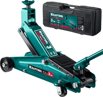KRAFTOOL  SUV, в кейсе 3 т, 190 - 530 мм, подкатной домкрат с высоким подъемом (43458-3-K) 43458-3-K