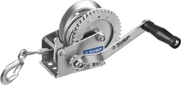 ЗУБР  0.5 т, 8 м, ручная барабанная тяговая тросовая лебедка, Профессионал (43113-0.5) 43113-0.5_z01