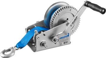 ЗУБР  1.1 т, 10 м, ручная барабанная тяговая ленточная лебедка, Профессионал (43115-1.1) 43115-1.1