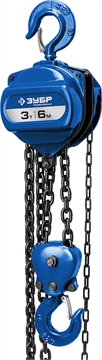 ЗУБР  ТШ-3-6, 3 т, 6 м, ручная цепная шестеренная таль, Профессионал (43082-3) 43082-3_z01