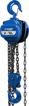 ЗУБР  ТШ-2-12, 2 т, 12 м, ручная цепная шестеренная таль, Профессионал (43083-2) 43083-2_z01