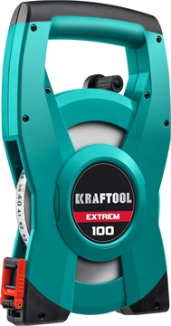 KRAFTOOL  EXTREM, 100 м, геодезическая стальная мерная лента 34185-100
