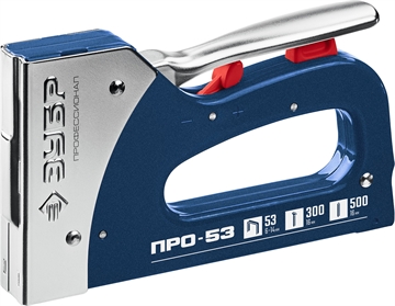 ЗУБР  Про-53, тип 53 (A/10/JT21) 23GA (6 - 16 мм)/300/500, стальной рессорный степлер, Профессионал (31523) 31523_z01