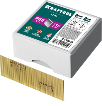 KRAFTOOL  тип 23GA (P0.6) 15 мм, 10 000 шт, шпильки для нейлера (31786-15) 31786-15
