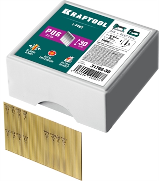 KRAFTOOL  тип 23GA (P0.6) 30 мм, 10 000 шт, шпильки для нейлера (31786-30) 31786-30
