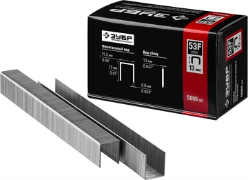 ЗУБР  тип 20GA (53F/D/056) 13 мм, 5000 шт, скобы для степлера, Профессионал (31950-13) 31950-13