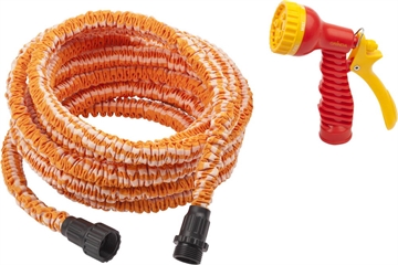 GRINDA  PS-22, удлиняющийся шланг 7.5 - 22.5 м, пистолет поливочный, коннекторы, поливочный набор (428496-22) 428496-22