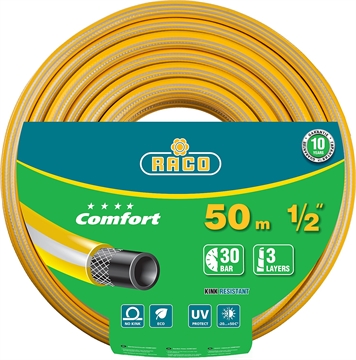RACO  COMFORT, 1/2″, 50 м, 30 атм, трёхслойный, армированный, поливочный шланг (40303-1/2-50) 40303-1/2-50_z01