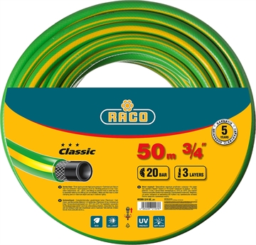RACO  CLASSIC, 3/4″, 50 м, 20 атм, трёхслойный, армированный, поливочный шланг (40306-3/4-50) 40306-3/4-50_z01