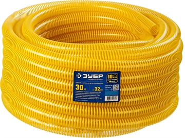 ЗУБР  32 мм x 30 м, 10 атм, со спиралью ПВХ, напорно-всасывающий шланг, ПРОФЕССИОНАЛ (40327-32-30) 40327-32-30
