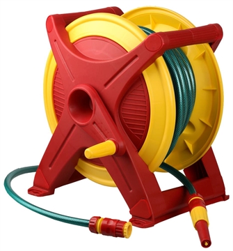 GRINDA  HS-25, шланг 25 м x 1/2″, поливочный набор 4 предмета, возможность крепить к стене, катушка со шлангом в комплекте (8-428441) 8-428441_z01