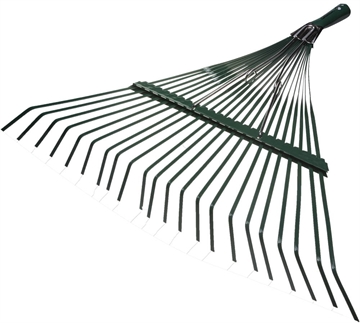 GRINDA  GR-45X, 22 плоских зубца, размеры 450 х 30 х 500 мм, стальная рабочая часть, без черенка, усиленные веерные грабли (421871) 421871