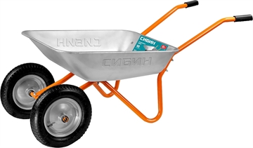 СИБИН  СТ-21, 65 л, 100 кг, двухколесная, оцинкованная сталь, садовая тачка (39909) 39909_z01