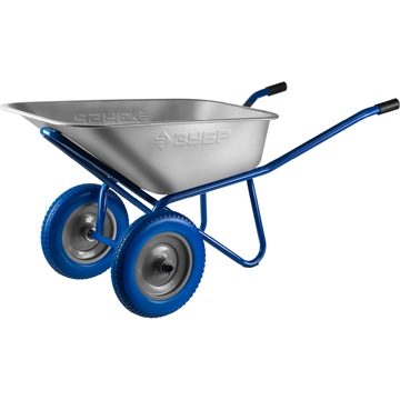 ЗУБР  ПТ-300, 110 л, 240 кг, двухколесная, оцинкованная сталь, строительная тачка, Профессионал (39911) 39911_z01