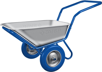 ЗУБР  ПТ-500, 110 л, 260 кг, двухколесная, П-образная ручка, строительная тачка, Профессионал (39914) 39914