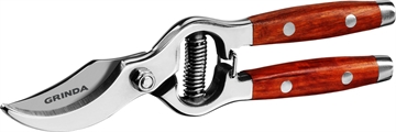 GRINDA  P-15, 210 мм, нержавеющая сталь, с деревянными рукоятками, цельнокованый плоскостной секатор, PROLine (423415) 423415