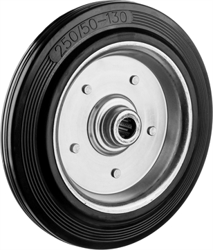 ЗУБР  d 250 мм, г/п 210 кг, игольчатый подшипник, резина/металл, колесо, Профессионал (30936-250) 30936-250