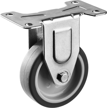 ЗУБР  d 75 мм, г/п 60 кг, резина/полипропилен, термопластичное неповоротное колесо, Профессионал (30946-75-F) 30946-75-F