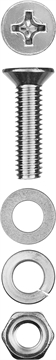 ЗУБР  DIN 965, M4 х 25 мм, цинк, 20 шт, винт с гайкой и шайбами (303456-04-025) 303456-04-025