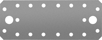 ЗУБР  КП-2.5, 140 x 55 x 2.5 мм, цинк, крепежная пластина (31023-140) 31023-140