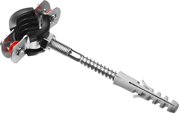 ЗУБР  3/8″, цинк, 1 шт, трубный хомут с сантехнической шпилькой и дюбелем (37866-15-19) 37866-15-19