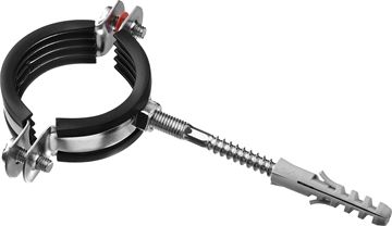 ЗУБР  1 1/2″, цинк, 1 шт, трубный хомут с сантехнической шпилькой и дюбелем (37866-47-52) 37866-47-52