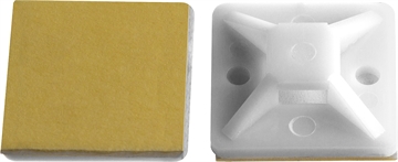 ЗУБР  ПХС, 20 x 20 мм, нейлон, 100 шт, белая, самоклеющаяся площадка под хомут-стяжку (30915-20) 30915-20