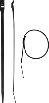 ЗУБР  КОБРА, 7.6 x 280 мм, нейлон РА66, 10 шт, черные, кабельные стяжки с плоским замком, Профессионал (30935-76-280) 30935-76-280