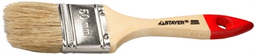 STAYER  UNIVERSAL, 50 мм, 2″, светлая натуральная щетина, деревянная ручка, все виды ЛКМ, плоская кисть (0101-050) 0101-050