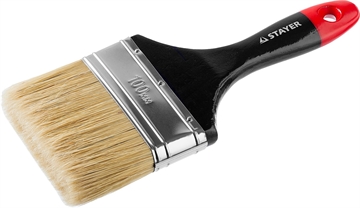 STAYER  Universal, 100 мм, 4″, светлая, натуральная щетина, деревянная ручка, все виды ЛКМ, плоская кисть, Professional (0104-100) 0104-100