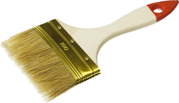 ЗУБР  УНИВЕРСАЛ, 100 мм, 4″, светлая натуральная щетина, деревянная ручка, плоская кисть (01099-100) 01099-100_z01