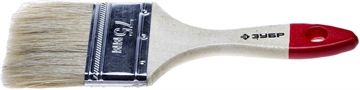 ЗУБР  УНИВЕРСАЛ, 75 мм, 3″, светлая натуральная щетина, деревянная ручка, все виды ЛКМ,  плоская кисть (4-01001-075) 4-01001-075