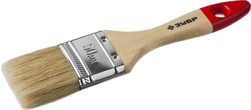 ЗУБР  УНИВЕРСАЛ, 50 мм, 2″, светлая натуральная щетина, деревянная ручка, все виды ЛКМ, плоская кисть (4-01003-050) 4-01003-050