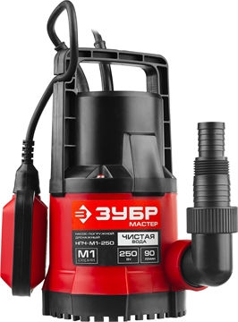 ЗУБР  250 Вт, дренажный насос с минимальным уровнем откачки (НПЧ-М1-250) НПЧ-М1-250