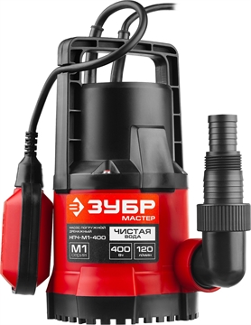 ЗУБР  400 Вт, дренажный насос с минимальным уровнем откачки (НПЧ-М1-400) НПЧ-М1-400